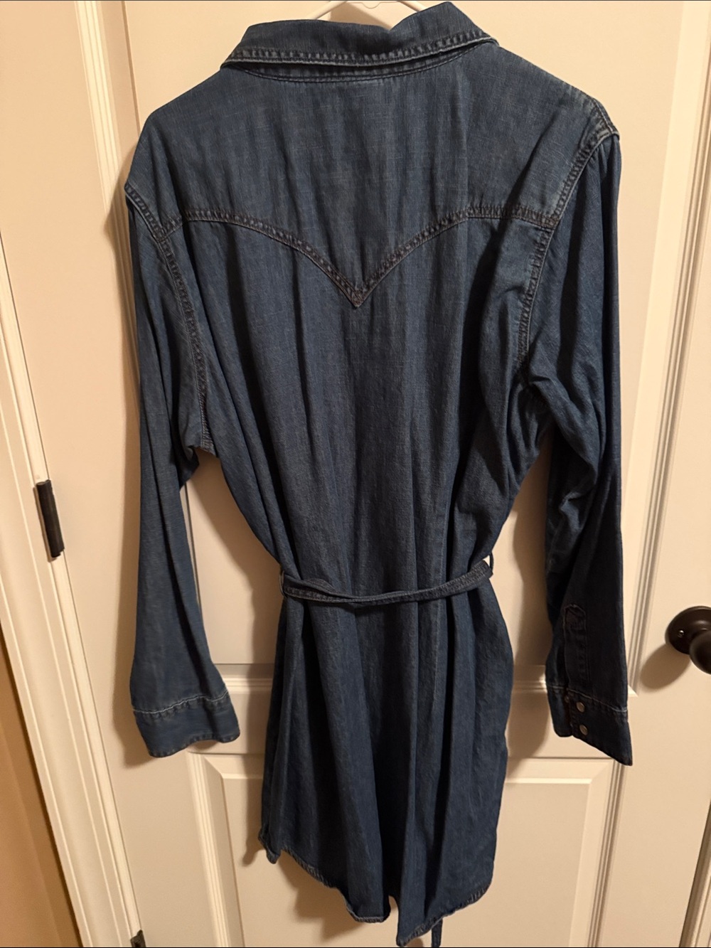 Wrangler Blue Denim Shirt Dress with Waist Tie - Picture 6 of 6